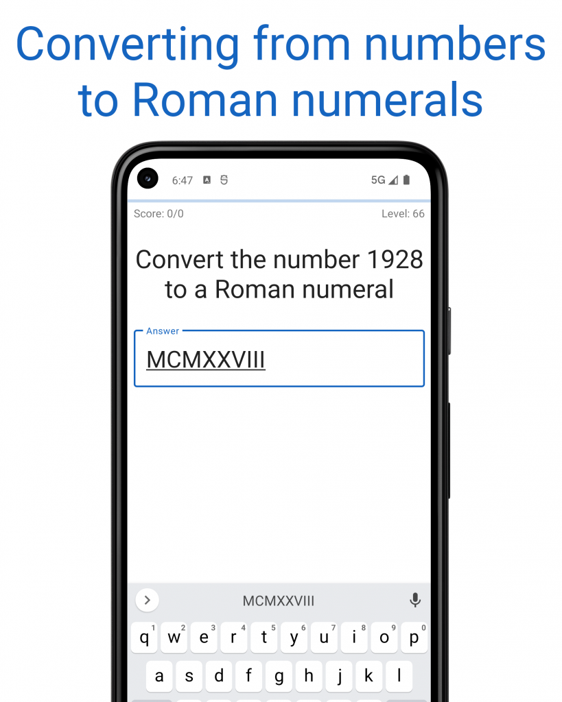 Converting from numbers to roman numerals